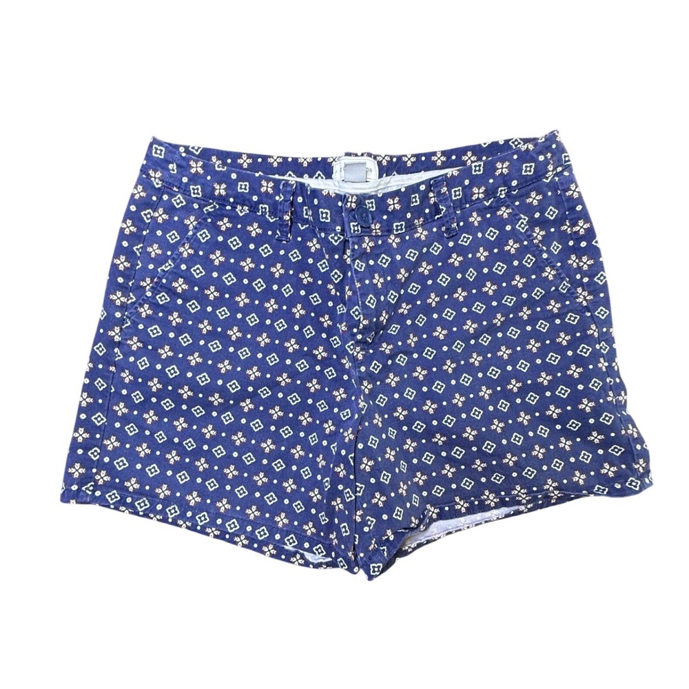 Liz Claiborne Classic Shorts Womens 12 Blue Geometric Print Casual